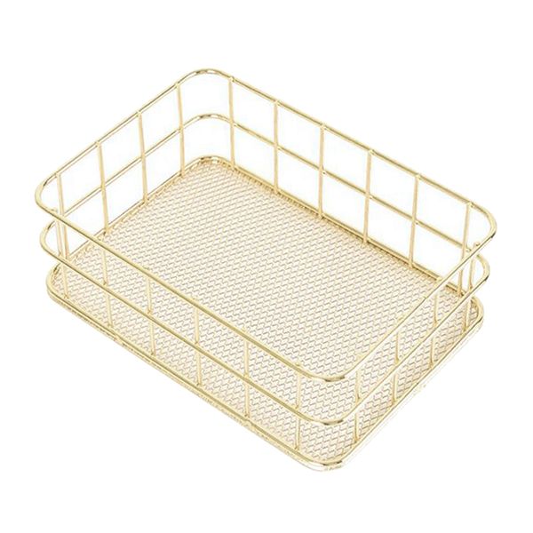 

modern metal gold wire mesh storage basket for kitchen bedroom bathroom