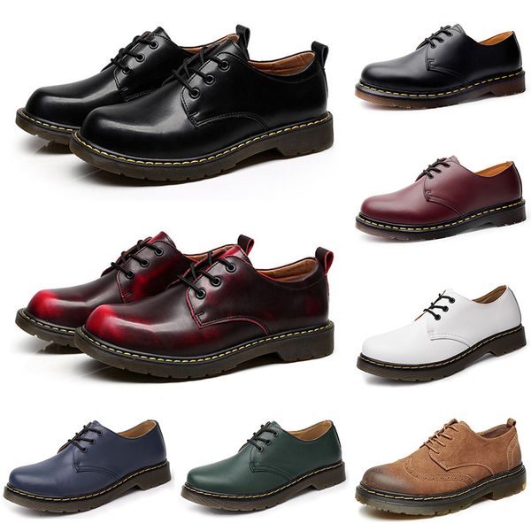 

2020 new designer casual shoes men leather black white blue business fashion platform flat party mens trainers sneaker size 38-45 color6