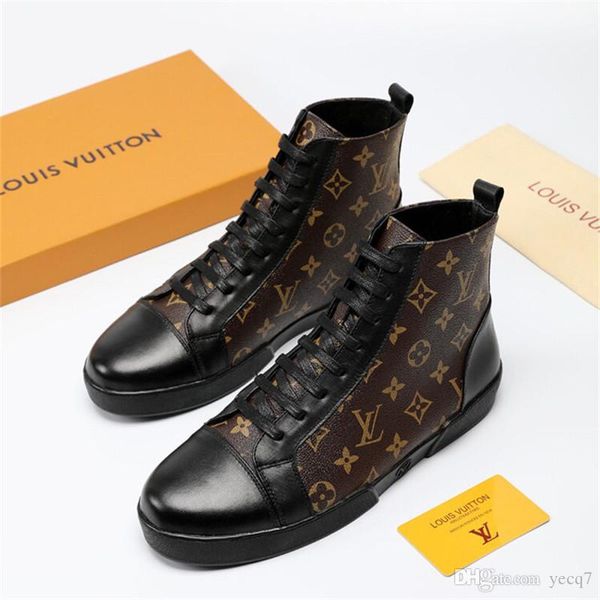 

19ff новые прибытия high top мужская обувь холст мужчины повседневная обувь для осень зима обувь мужская лоскутное мужская обувь вулканизаци, Black