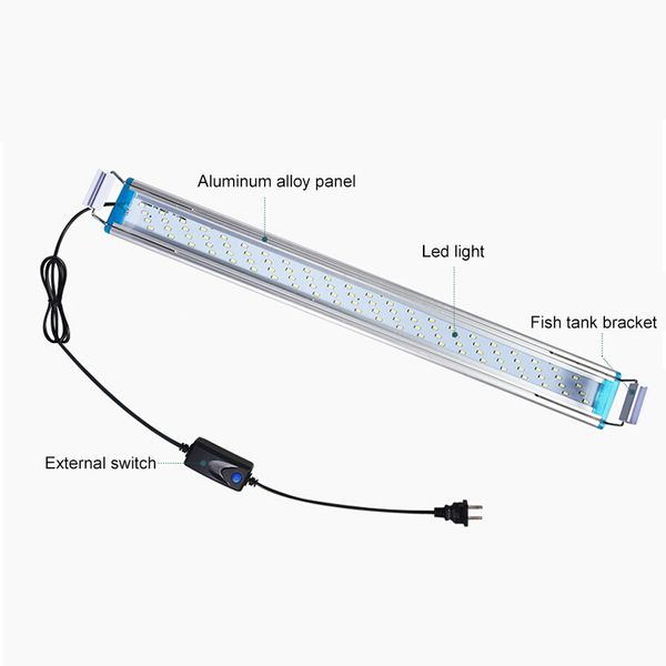 

super slim leds aquarium lighting aquatic plant light 18/28/38/48cm extensible waterproof clip on lamp for fish tank