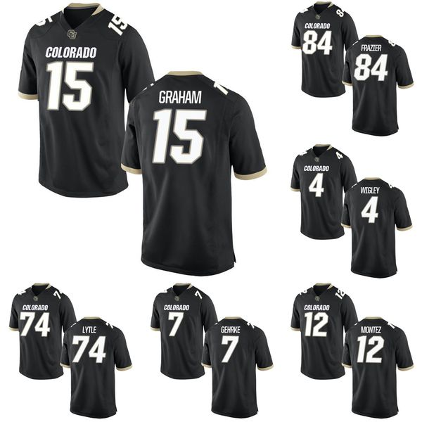 

cameron frazier stitched men's colorado buffaloes steven montez dante wigley chris graham chance lytle college football jersey, Black