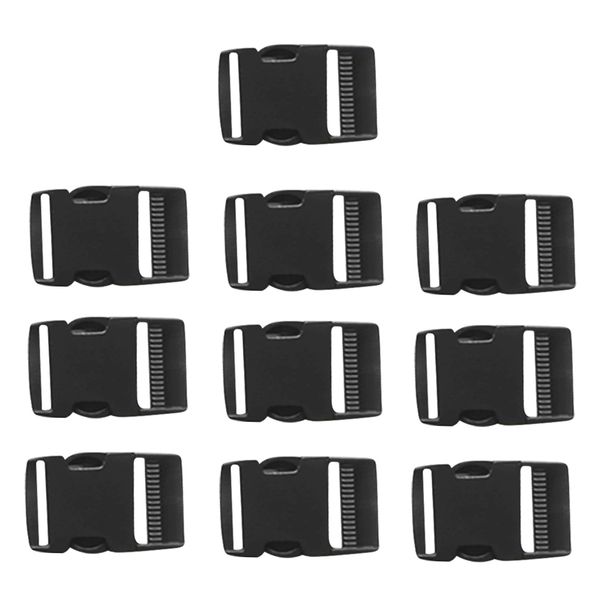 

10 pieces / set plastic side quick release buckles for webbing molle backpack luggage bag 1-1/2'' (38mm, Black