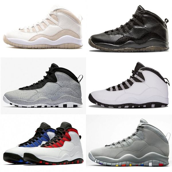 

jumpman 10 x mens retro basketball shoes 10s westbrook class of 2006 seattle cement what the mens shoes chicago steel grey sports sneaker, Black