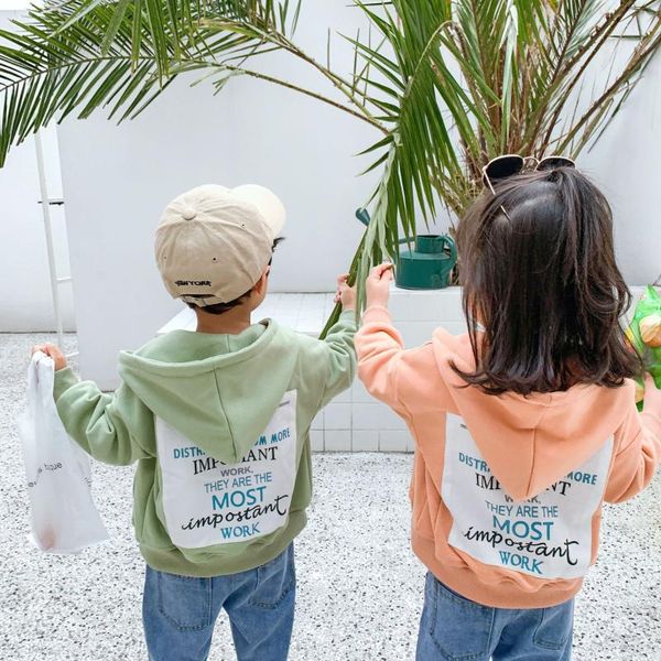 

2020 весна новых мальчики и девочки повседневной вязание пальто малыши детский длинные рукава хлопок с письмом назад вверх hooded top для де, Blue;gray