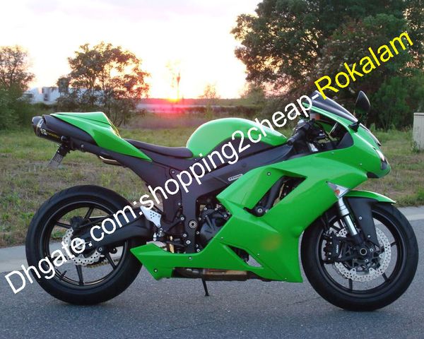 Motorrad-Shell-Teile für Kawasaki Ninja ZX6R ZX-6R 636 07 08 ZX 6R ZX6R 2007 2008 Grünes ABS-Verkleidungsset (Spritzguss)