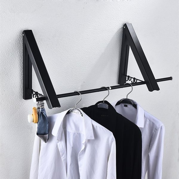 

bathroom shelves wall mounted black clothes hanger indoor outdoor cloth drying rack retractable aluminium laundry balcony