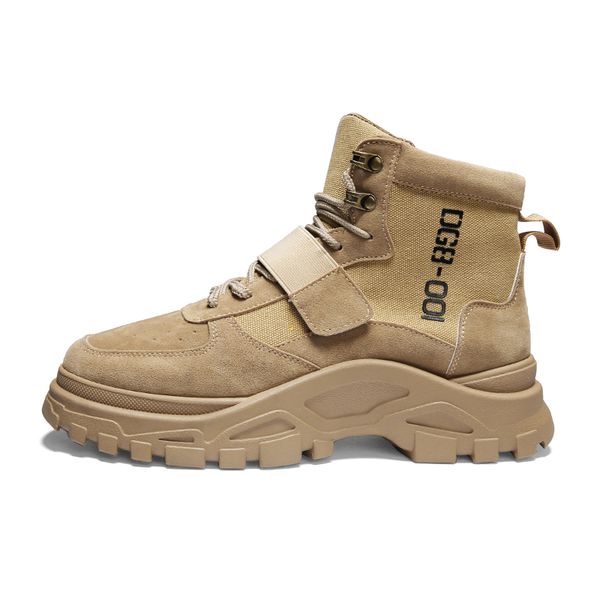 

boots men's shoes high to help the british wind men's help snow boots winter tooling cotton shoes plus velvet, Black