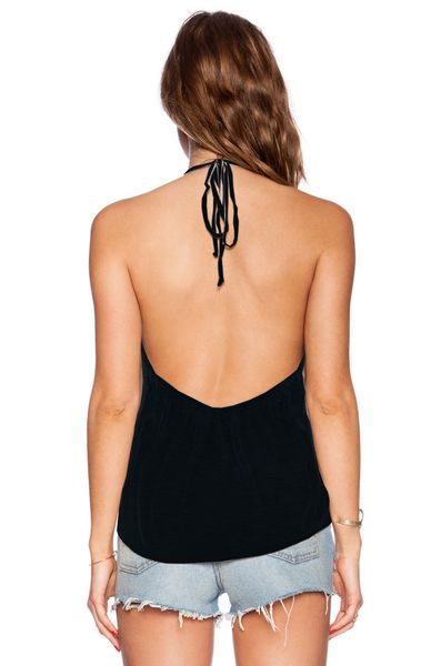 

women's deep v-neck halter backless slit twist mini party club vest, White