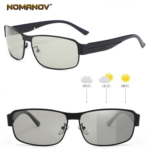 

smart pchromic glasses metal half frame retro classic polarized sunglasses, White;black