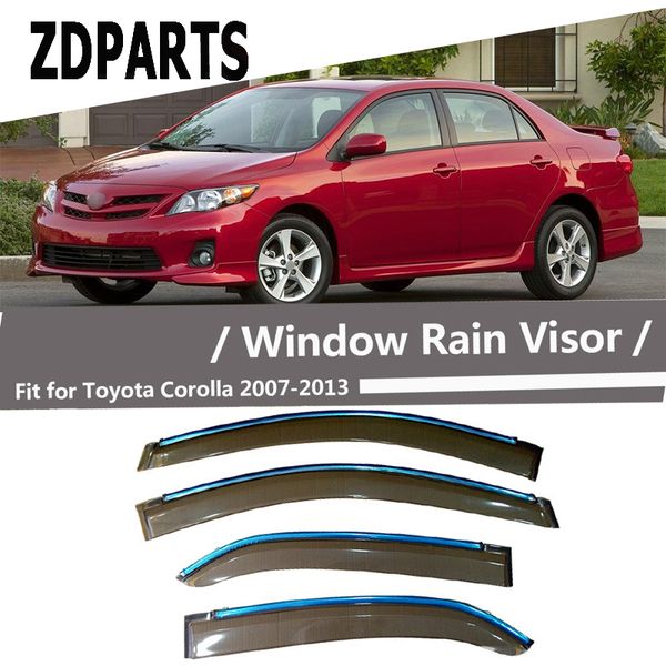 

zdparts 4pcs car wind deflector sun guard rain wind vent visor cover trim for toyota corolla 2007 2008 2009 2010 2011 2012 2013