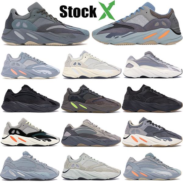 

kanye shoes men women 700 sneakers utility black vanta tephra teal blue solid grey magnet geode trainers with stockx, White;red