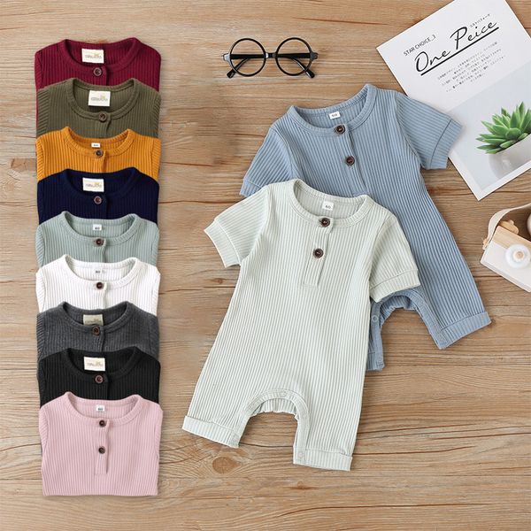 Sexy Bodysuit Sommer Kinder Kleidung Säuglingskleinkind Baby Kleidung Strampler Overall Outfits Feste Baumwolle Neugeborene Baby Jungen Mädchen Kleidung 12 Farben