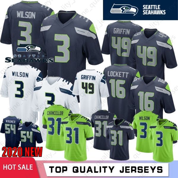 

3 russell wilson seattle men jerseys seahawk 49 shaquem griffin 12th fan 20 rashaad penny 31 chancellor 25 sherman 29 thomas 2020 new, Black;red