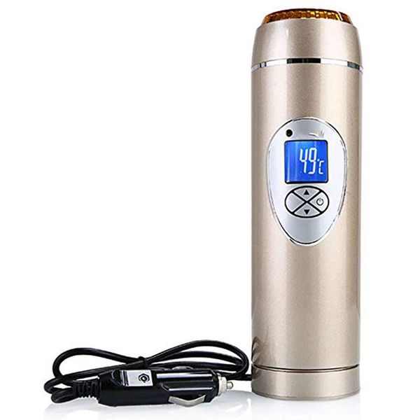 

fashional design temperature display coffee vacuum tumbler interactive stainless steel car water bottle with heating function
