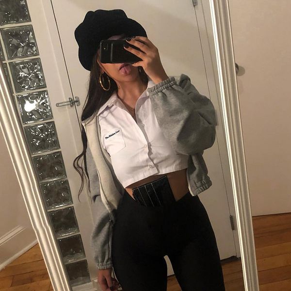 

2019 summer shirt women blouses letter embroidery cropped for women white shirt slim office/student shirts blusas mujer out