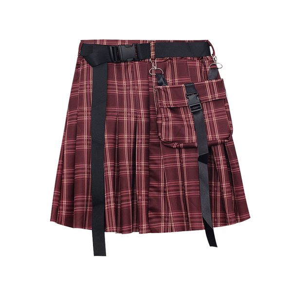 

fashion summer women pleated skirts high waist a-line sweet ladies girls mini skirt harajuku streetwear women's plaid skirt, Black