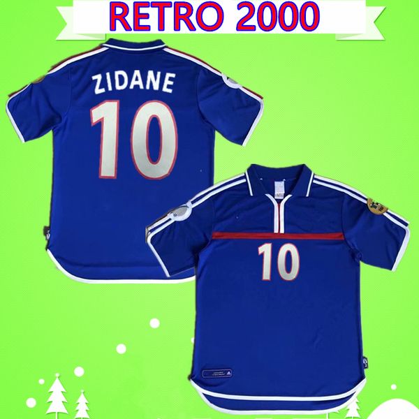 

zidane 2000 retro soccer jerseys home blue football shirt vintage vintage henry maillot thailand quality classic uniforms, Black;yellow