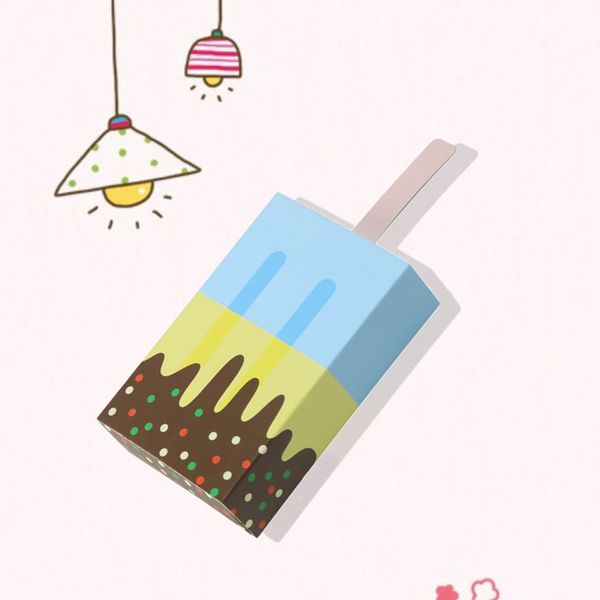 

10pcs ice cream gift birthday party candy box ice cream shape wedding party favor box cartoon