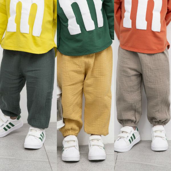 

0-4T Cute Kids Baby Girl Boy Bottoms Wrinkled Pantalettes Trousers Leggings Casual Plain Loose Pants
