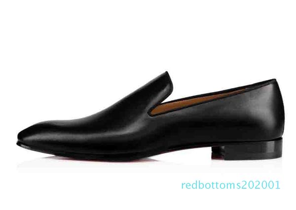 

men wedding shoes,party dress genuine leather red bottom loafers spikes flat shoes dandelion flat black brown men flat shoes r01
