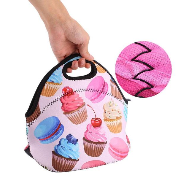 

office floral print thermal supplies picnic neoprene heat resistant lunch bag tote multicolor organizer handbags school wam