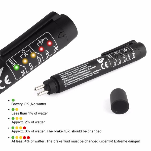 

dhl brake fluid liquid tester car brake liquid digital tester for dot3/dot4 automotive testing car diagnostic indicator pen