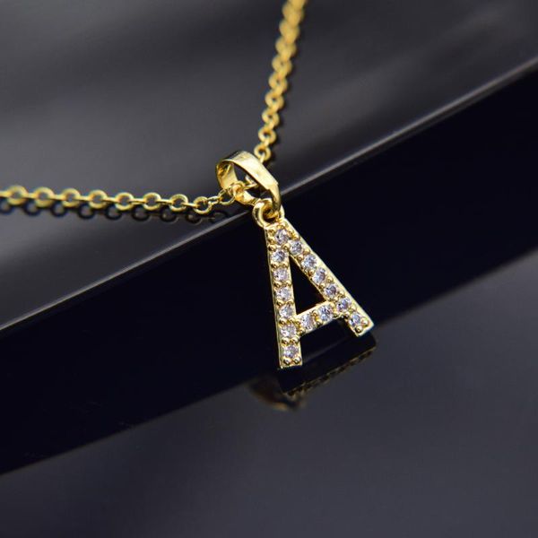 

shiny a-z uppercase initial pendant letter pendant gold silver 26 letter cubic zirconia girl accessories girlfriend gift
