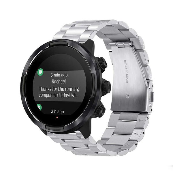 

stainless steel watch band for suunto 9 metal watch band wrist strap bracelet 24mm black silver with adapter ing