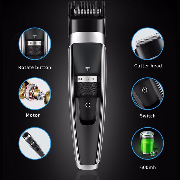

hair clipper professional electric hair clipper usb rechargeable waterproof trimmer haircut machine for adults