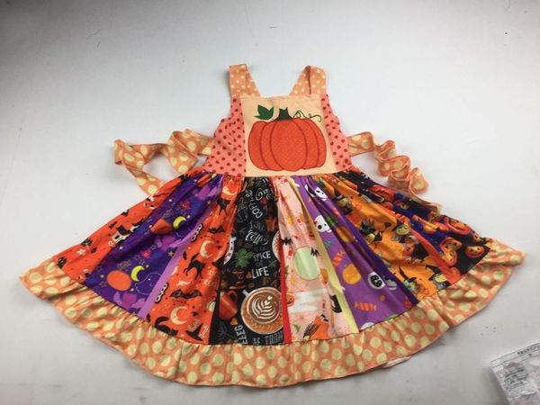 

latest yellow dress kids girl favor children halloween dresses, Red;yellow