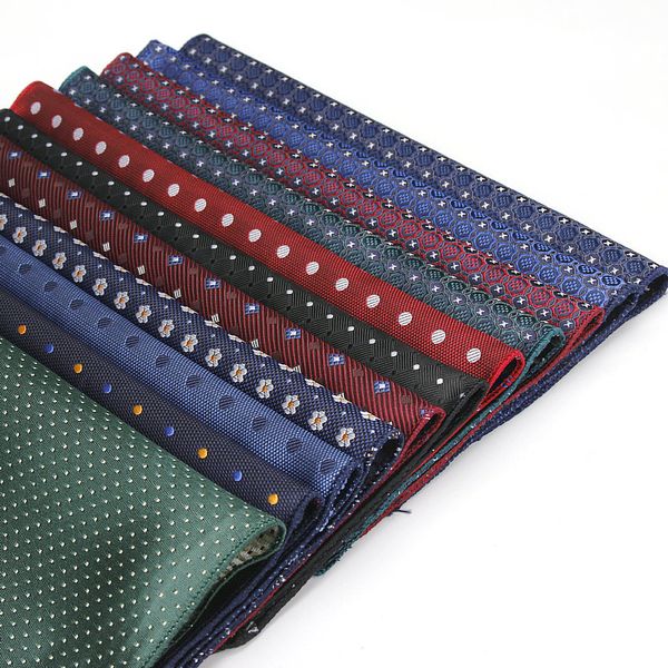 

kr1273-1292 luxury men's polyester silk handkerchief pocket square vintage polka dot hankies wedding party chest towel 22*22cm, Blue;purple