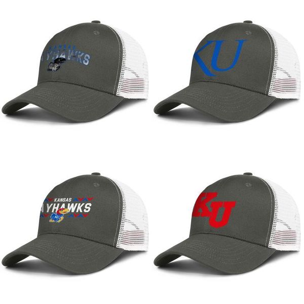 

kansas jayhawks basketball logo mens and women adjustable trucker meshcap designer sports team baseballhats core smoke coconut, Blue;gray