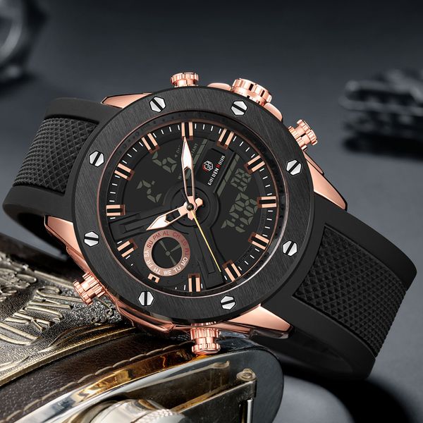 

reloj quartz men luxury sport goldenhour watch 2019 automatic military digital army hombre man relogio brand watch masculino eflbk, Slivery;brown