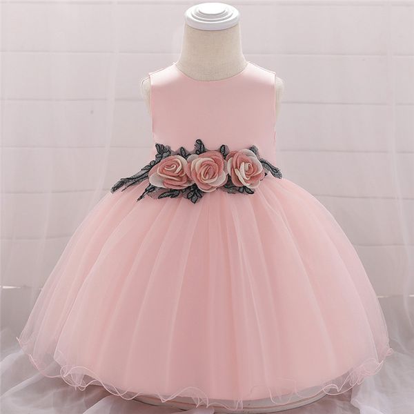 

girl's dresses 0-2 years baby girl dress cute clothes elegant flower leaves princess party banquet beautiful fashion, Red;yellow