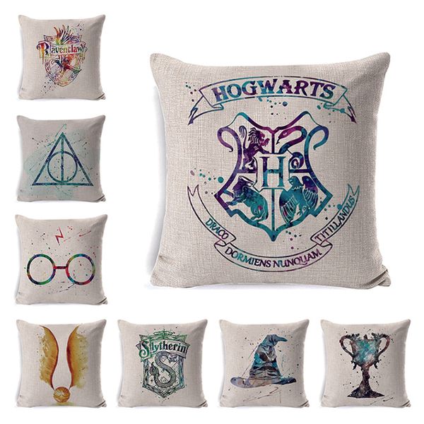 

гарри поттер подушка хлопок льняной кубок огня дары смерти домашняя декоративная наволочка для дивана наволочка