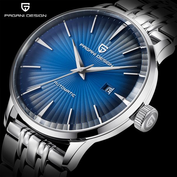 

wristwatches pagani design men s fashion casual mechanical watches waterproof 30m stainless steel brand luxury automatic business watch saat, Slivery;brown