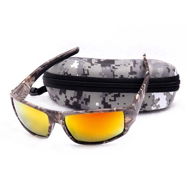 

camouflage polarized frame lightweight sports sunglasses for hunting, fishing and all outdoor activities glasses box random, White;black