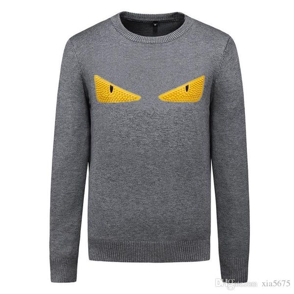 

fashion-mens fends hoodies designer classic pattern man quality male sweater hoodie trend brand sweaters lovely eyes neck logo pullover, White;black
