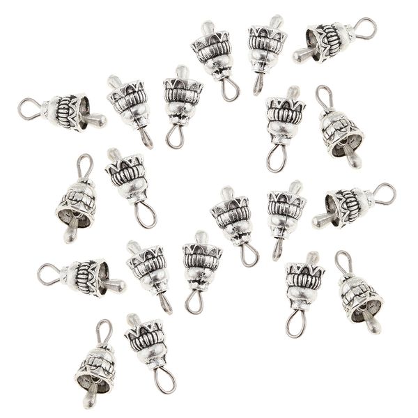 

20pcs diy handmade vintage alloy small tibetan silver bell pendants crafts