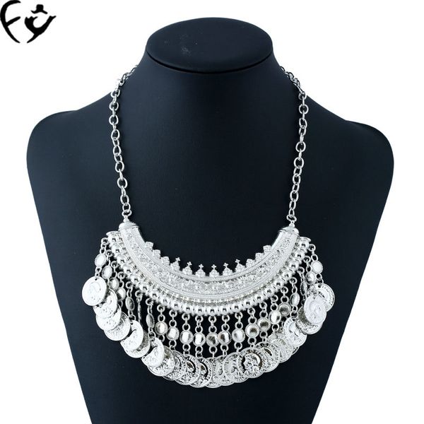 

european and american vintage fashion metal joker necklace fy18081902, Silver