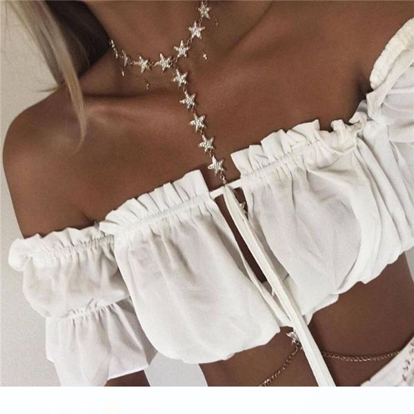 

ожерелье личности pentagram женщина тело цепи luxury rhinestone ночного клуб ожерелье конструктора сплав партия подвеска для девочки, Silver
