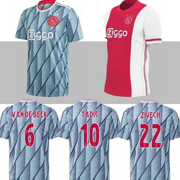 

2021 home red soccer jersey 20 21 tadic van de beek ziyec neres ajax maillot de foot huntelaar football shirt, Black