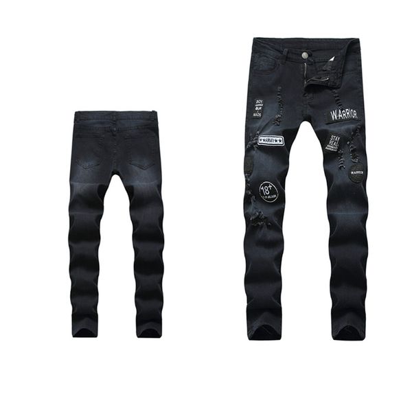 

весна и осень новые мужские джинсы уличный стиль молодежная мода повседневная нижнее белье мальчики мода тонкий брюки s-3xl, Blue