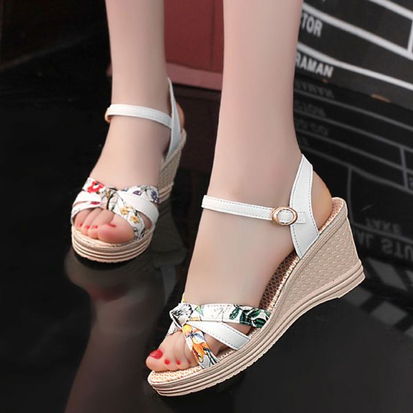 

women sandals 2019 summer shoes fashion women shoes bohemian comfort platform wedge sandals casual ladies woman sandalie, Black