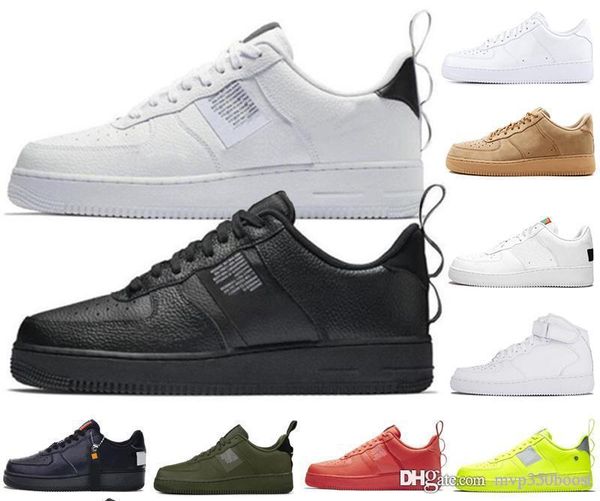 

wholesale 2019 new forces men women low cut one 1 shoes white black dunk sports skateboarding shoes classic af fly high knit sneakers