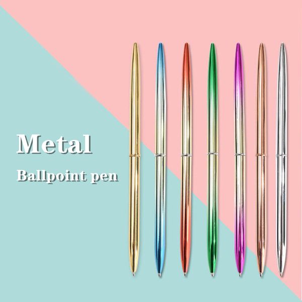

new metal case ballpoint pen business advertising gift pen office school writing rotating ballpoint, Blue;orange