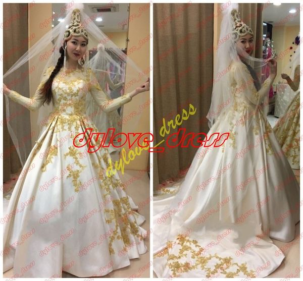 

2019 gold muslim ball gown plus size evening gowns long vestidos de fiesta arabic formal dress long sleeve quinceanera prom dresses, Black