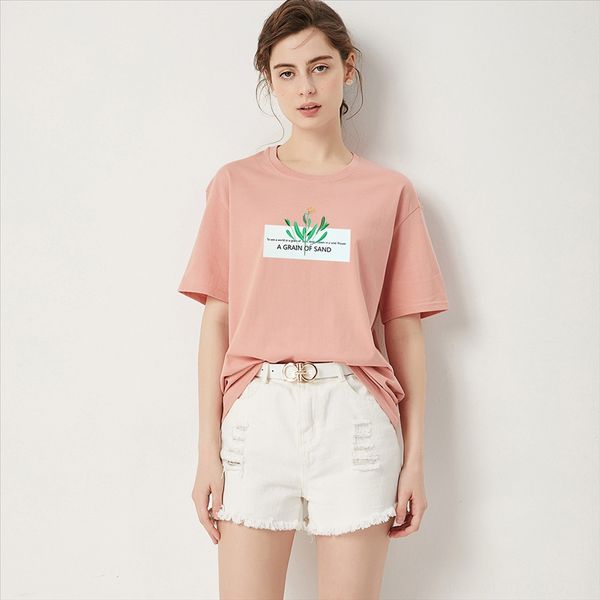 

pure women's short sleeve 2020 summer clothes loose versatile half cotton jacket cotton t-shirt sleeve t-shirt white top