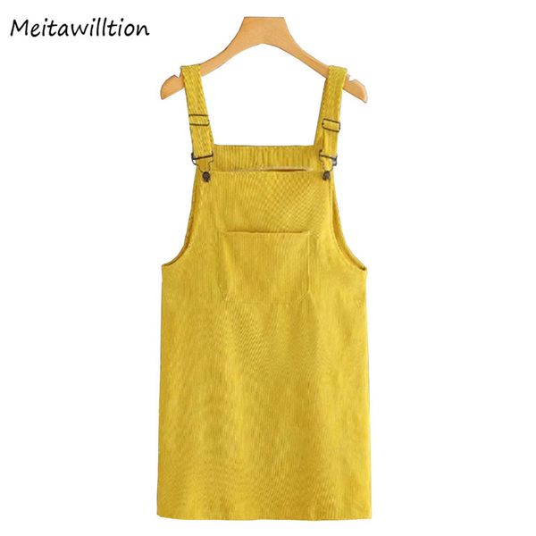 

summer autumn suspender dress lady sleeveless retro corduroy dresses 2019 casual 11 color vest overall party dress vestidos, Black;gray
