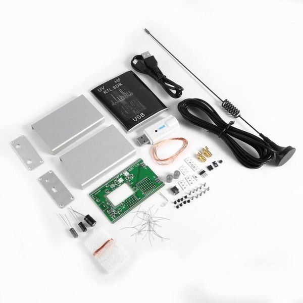 

100khz-1.7ghz full-band receiver software radio uv hf fm am rtl-sdr usb tuner receiver rtl2832u+r820t + u/v antenna kits gps